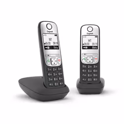 Gigaset A690 Duo, Telefono analogico, Cornetta wireless, Telefono con vivavoce, 100 voci, Identificatore di chiamata, Nero, A ...