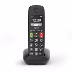 Gigaset E290, Telefono analogico/DECT, Cornetta wireless, Telefono con vivavoce, 150 voci, Identificatore di chiamata, Nero