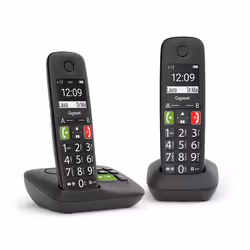Gigaset E290A Duo, Telefono analogico/DECT, Cornetta wireless, Telefono con vivavoce, 150 voci, Identificatore di chiamata, N ...