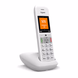 Gigaset E390, Telefono analogico/DECT, Cornetta wireless, Telefono con vivavoce, 200 voci, Identificatore di chiamata, Bianco
