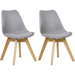 Coppia Sedie Cucina Sedia Imbottita Moderna Con Schienale pu Gambe Legno Grigio (pu) - Woltu