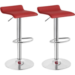 2pz Sgabelli da Bar in Ecopelle Sedia Alta Cucina Girevole senza Braccioli Bordeaux - Woltu