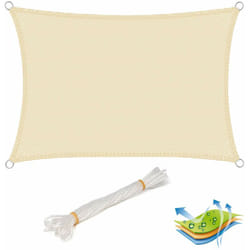 Tenda a Vela Parasole Telo da Sole in Protezione Solare Anti uv Giardino Beige 5x7m - Woltu