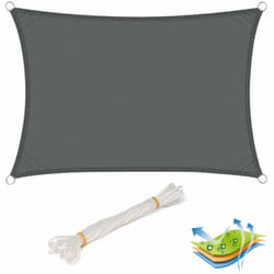Tenda a Vela Parasole Telo da Sole pes Protezione Solare Anti uv Esterni Grigio 3x5m - Woltu