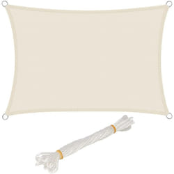 Tenda a Vela Parasole Telo da Sole pes Protezione Solare Anti uv Esterni Crema 5x7m - Woltu