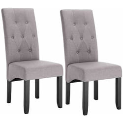 Coppia Sedie da Cucina Sala da Pranzo Ristorante con Schienale Gambe Legno Grigio Chiaro (Lino) - Woltu