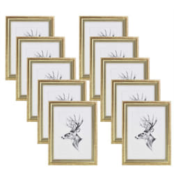 10x Cornice Foto da tavolo da muro 10x15cm, Oro - Woltu
