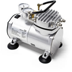 Compressore per aerografo AS20W, 1 cilindro, 4 bar, funzione di pompa per vuoto - Wiltec