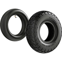 Wiltec - Pneumatico per trattorino rasaerba 11x4.10/3.50-5 4PR con camera d'aria e valvola angolare Ruota