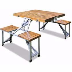 Tavolo da picnic/campeggio richiudibile con 4 sedie, supporto per l´ombrellone, trasportabile. Versatile! Per campeggio-picni ...