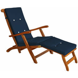 Detex Coprisdraio simil-lino 8 bottoni fascia di sostegno coprisedia sdraio imbottitura cuscino sdraie Blu
