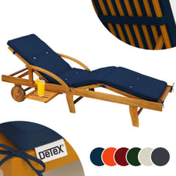 Detex Coprisdraio simil-lino fascia di sostegno 4 sezioni coprisedia sdraio imbottitura cuscino sdraie Blu