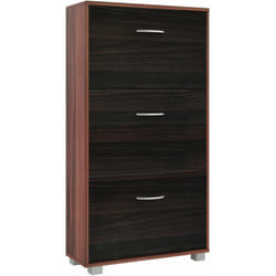 Casaria Scarpiera 3 Ante 115x 60x 24cm 18 Paia di Scarpe Divisori Regolabili Cassettiera Salvaspazio Dark Oak (en)
