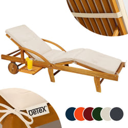 Detex Coprisdraio simil-lino fascia di sostegno 4 sezioni coprisedia sdraio imbottitura cuscino sdraie Crema