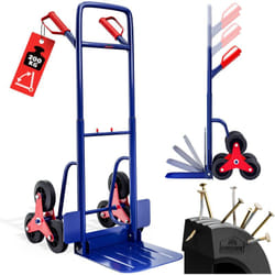Portapacchi per scale 6 ruote 200kg pieghevole carrello portacasse montascale montacarichi - Deuba