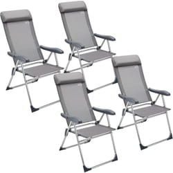 Casaria Set di 4 Sedie da Giardino Pieghevoli Reclinabili 7 Livelli con Poggiatesta Ultraleggere