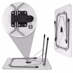 Deuba 101446 tavolo da camping Argento, Bianco - Vista aggiuntiva 5