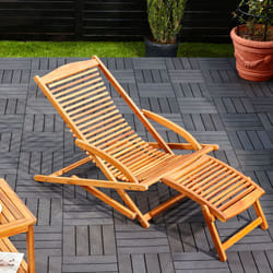 Casaria® Lettino Prendisole Legno di Acacia Pieghevole Cuscino Sedia a Sdraio Lettini da giardino