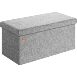 Casaria® Panca Contenitore Pieghevole Similpelle Pouf Poggiapiedi Ottomana l - Grigio