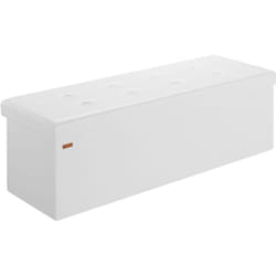 CASARIA® Panca Contenitore Pieghevole Similpelle Pouf Poggiapiedi Ottomana XL - Weiß (de)