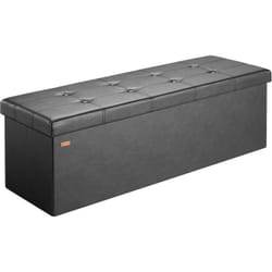 Casaria® Panca Contenitore Pieghevole Similpelle Pouf Poggiapiedi Ottomana xl - Schwarz (de)