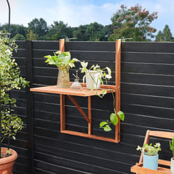 CASARIA®Tavolino pieghevole da balcone legno di acacia tavolo da appendere a sospensione giardino esterno 64x45x87cm