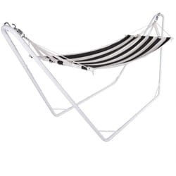 Deuba - detex® Amaca con Telaio in Metallo ad aggancio rapido max. 150kg Lettino Sospeso Campeggio in Cotone Amaca da Viaggio 80x200cm Nero