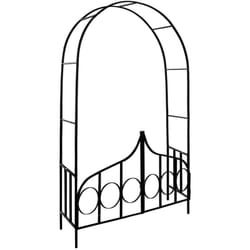 Gardebruk Arco per rampicanti archi per fiori metallo obelisco per rose piante decorazine giardino 1x rose arch with gate - style 2 (en)