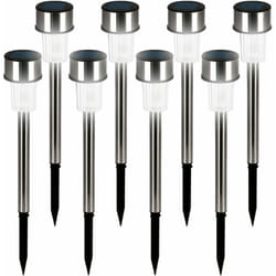 Deuba - monzana® 8x Lampade Solari a led da Giardino Faretti Luce Bianca con Sensore in Acciaio Inox 36cm
