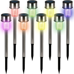 Deuba - monzana® 8x Lampade Solari a led da Giardino Faretti Multicolore con Sensore in Acciaio Inox 36cm