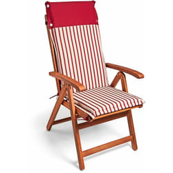 Detex Cuscino con Schienale per Sedie 120x45x5cm Vanamo Set da 6 Cuscini Sedie Cuscino imbottito Cuscini da esterno Cuscino idrorepellente red white