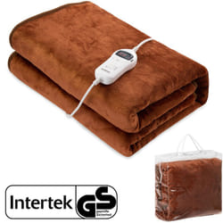 Coperta termica elettrica autospegnimento 9 livelli di riscaldamento 180x130 cm lavabile 40° anti surriscaldamento