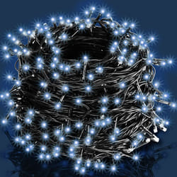 Deuba - Catena di Luci 48-160 led Decorazione Luminosa Natale Balcone Addobbo Natalizio Illuminazione per Interni ed Esterni 100 LEDs blue (en)