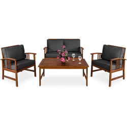 Casaria Salotto da Giardino Set Lounge Atlas Legno di Acacia Certificato fsc Mobili da Esterno