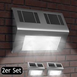 Deuba - monzana® Set 2 Lampade da Parete a led Energia Solare Sensore Crepuscolare da Giardino Impermeabile Esterno