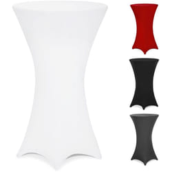Deuba - Copritavolo per tavolino alto da buffet bistrot copertura per tavolini Stretch elastica ø 60-65/70-75/80-85 cm Ø70 cm / weiß (de)