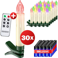 Deuba - Monzana led Candele per Albero di Natale a Batteria Bianco Caldo Colorato Set di 20 30 Candele per Albero di Natale con Timer a Batteria