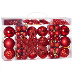 Set di palline di Natale composto da varie fantasie varie quantità varie taglie Rosso