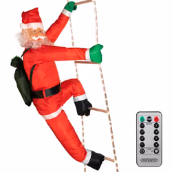 Porta la magia del Natale a casa tua. Questo Babbo Natale sulla scala, con design curato nel dettaglio, è adatto sia in ambie ...