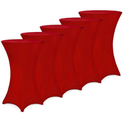 5x Tovaglia elastica ø 60-65 / 70-75 / 80-85 cm Colore a scelta Copritavolo Stretch Elasticizzato 5er Set Ø70 cm / bordeaux rot (de) - Deuba