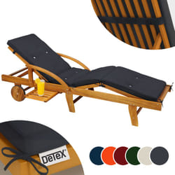 Detex Coprisdraio simil-lino fascia di sostegno 4 sezioni coprisedia sdraio imbottitura cuscino sdraie Antracite
