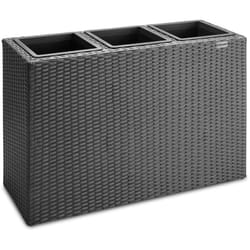 CASARIA® Fioriera 3 Vasi Portafiori Giardino Drenaggio Acqua Arredo Giardinaggio Nero