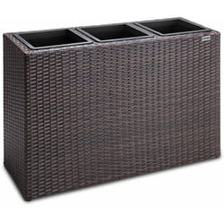 Deuba - casaria® Fioriera 3 Vasi Portafiori Giardino Drenaggio Acqua Arredo Giardinaggio Marrone