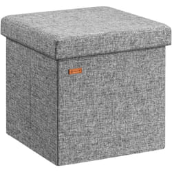 CASARIA® Pouf Sgabello Contenitore 38x38x38cm Box Portaoggetti M Grey (en)