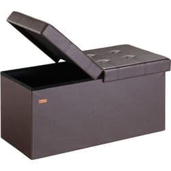 Casaria® Cassapanca con Coperchio Pieghevole Baule Pouf Poggiapiedi l Brown (en)