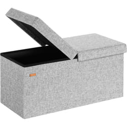 Casaria® Cassapanca con Coperchio Pieghevole Baule Pouf Poggiapiedi l - Grigio chiaro