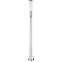 Deuba - monzana Luce a Paletto Fiaccola Luminosa 100cm IP44 Lampada da Esterno per Vialetto Ingresso Acciaio Inox Argento con sensori di movimento
