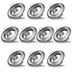 Deuba - 10x Cornice per Faretto led ad Incasso con presa in ceramica GU10 portafaretto a incasso Set 10pz argento brillante