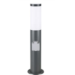 Deuba - monzana® Lampada per Vialetto Acciaio Inox Attacco E27 Luce Esterni Paletto Illuminazione Sentiero Piantana Esterno anthrazit mit Steckdose