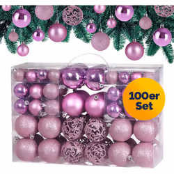 Il set da 100 pezzi è composto da 100 palline presentate in diversi colori e decorazioni: 32 palline da 3 cm. 36 palline da 4 ...